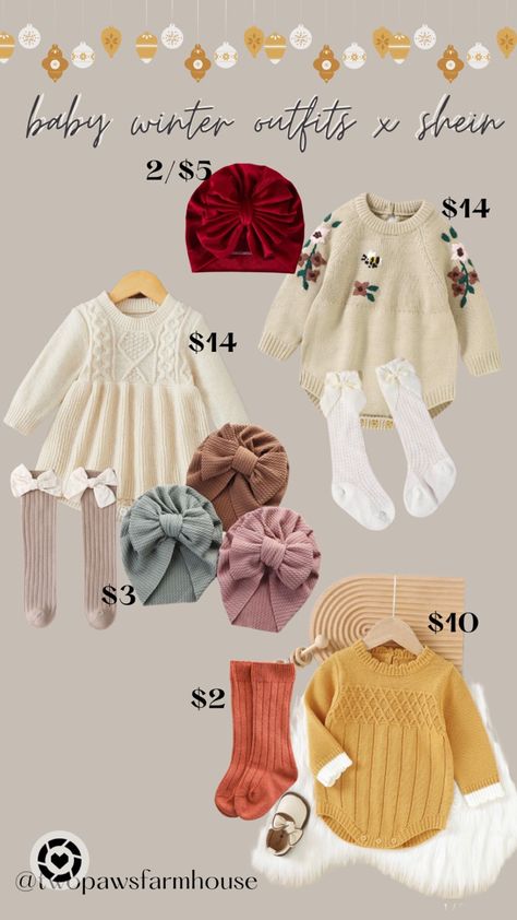 3 Month Old Baby Girl Outfits Winter, Shein Baby Girls Outfits, Winter Outfits From Shein, Baby Winter Outfits, Outfits From Shein, Girls Winter Outfits, Amazon Outfits, 3 Month Old Baby