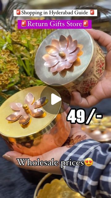 86K views · 1.7K likes | HYDERABAD FOOD BLOGGER | Priya Trips and Tastes on Instagram: "Follow @priyatripsntastes GET for 49/- only   🚨Return Gifts at 49/-🚨onwards in 📍Begum Bazaar, Hyderabad  This store has over 1000s of return gifts made of copper, Brass, Steel, Aluminium etc which are perfect and affordable options for wedding gifts, engagement gifts, house warming gifts or any kind of event.  . . Address and location at the end of reel ❤️  🎁follow @nutristar.global get flat 40/- off 🎁 weddings gifts , housewarming gifts,engagement gift any sort of return gift at very wholesale price.  🎁hotelware, dinner sets of brass ,copper and German silver at 30 to 70% off✨  Follow @priyatripsntastes for updates  Follow @priyatripsntastes for updates  Follow @priyatripsntastes for updates   Wa Brass Return Gifts Indian, Srimantham Return Gifts Indian, Gruhapravesam Gift Ideas, Gruhapravesam Return Gifts, Ganpati Return Gift Ideas, Unique Return Gifts For Wedding, Cute Return Gift Ideas, Return Gift Ideas For Puja, Return Gift Ideas For Pooja