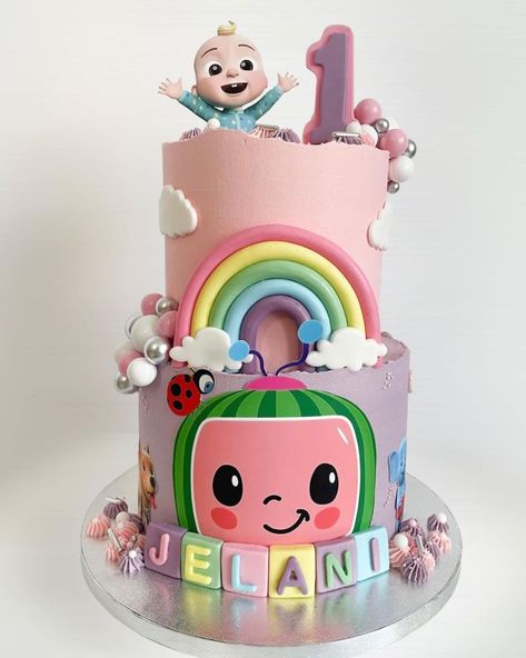 17 Beautiful Cocomelon Cake Ideas For Beginner And Pro Bakers. - The Perfect Cake Idea Cocomelon Pastel Color, Cocomelon Cake For Girl, Coco Melon Theme Cake, Coco Melon Cake Ideas, Cocomelon Cake Design, Coco Melon Birthday Party Ideas, Cocomelon Party Ideas For Girl, Cocomelon Cake Ideas, Cocomelon 2