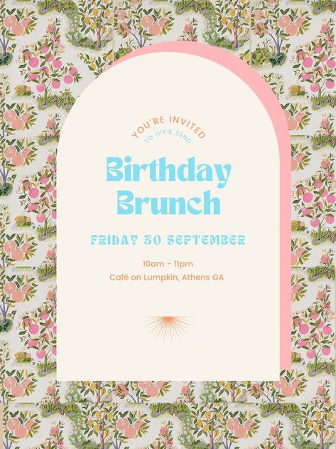 Spring Birthday Party, Bday Invitations, Tea Party Invitations, Pink Birthday Party, 26th Birthday, Spring Birthday, 23rd Birthday, Birthday Brunch, Today Is My Birthday