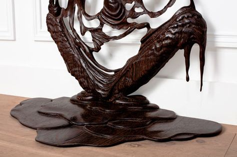 Paris Sculpture, Dali Paintings, Wooden Sculptures, Carved Wood Sculpture, Chocolate Drip, Wooden Sculpture, Design Milk, Hand Carved Wood, Pablo Picasso