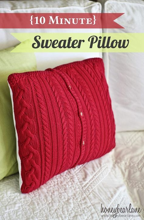 10 MINUTE SWEATER PILLOWS #pillows  #sweaterpillows  #diydecor How To Make A Pillow Out Of A Sweater, Memory Cushions From Jumpers, Pillow Upcycle, Sweater Pillow Covers, Sweater Pillows, Pillow Making, Sweater Pillow, Winter Pillows, Recycled Cashmere