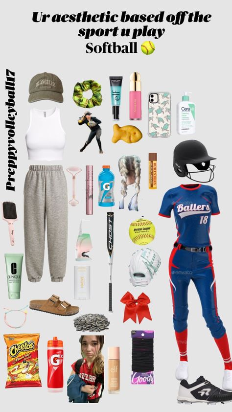 #softball #aesthetic #vibes #softballaesthetic #fyp #sports #fyppp Casual Athletic Outfits, Softball Aesthetic, Softball Workouts, Softball Funny, Softball Problems, Softball Gear, Softball Tournaments, Softball Bags, Softball Outfits