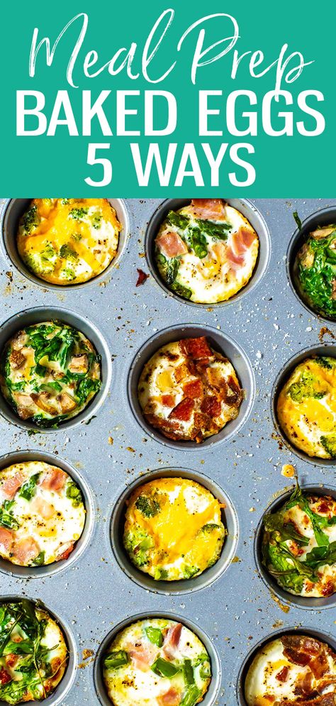 Egg Cup Recipes Muffin Tins, Oven Baked Eggs Muffin Tins, Baked Eggs In Muffin Tin, Bake Eggs, Ham And Asparagus, Mealprep Breakfast, Asparagus Broccoli, Oven Baked Eggs, Eggs In Oven