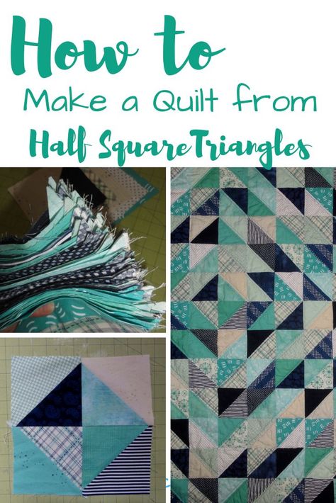 Half Square Triangles Tutorial, Triangle Quilt Tutorials, Quilt Easy, Half Square Triangle Quilts Pattern, Triangle Quilt Pattern, Make A Quilt, Nancy Zieman, Quick Quilt, Half Square Triangle Quilts