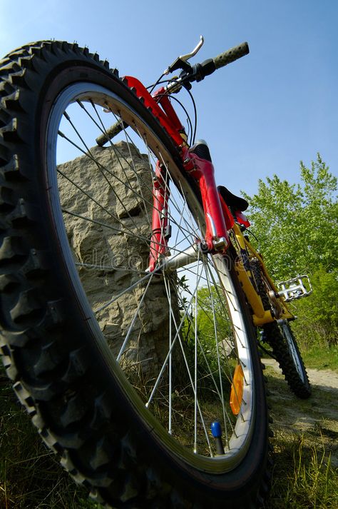 Mountain Biking Low Angle. A low angle shot of an un-branded mountain bike with , #SPONSORED, #shot, #branded, #mountain, #angle, #Mountain #ad Low Perspective Photography, Low Angle Photography Ideas, Low Angle Shot Photography, Angled Photography, Perspective Low Angle, High Angle Photography, Camera Shots And Angles, Alevel Photography, Low Angle Photography