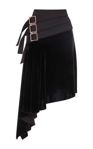 Velour Skirt, Skirt Asymmetrical, Skirt Inspiration, High Waisted Skirts, Antonio Berardi, غرفة ملابس, فستان سهرة, Hem Skirt, Asymmetrical Skirt