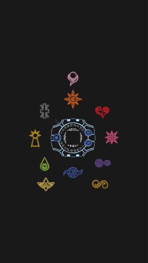 Digimon's emblems wallpaper ✨ Digimon Phone Wallpaper, Digimon Wallpaper Iphone, Digimon Aesthetic, Sofia Wallpaper, Digimon Crests, Digimon Wallpaper, 2560x1440 Wallpaper, Alphabet Symbols, Anime Lineart