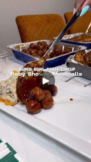 749K views · 112K reactions | Yes, grape jelly goes in meatballs!
And Yes I’m using frozen meatballs… bc that’s my business! 

The baby shower meatballs are a staple for every occasion. They gained their popularity from being so affordable, quick to make, and delicious! These are perfect for Super Bowl parties, too fye! 

Here’s what you’ll need:
• Family Size Homestyle Meatballs
• Honey Chipotle BBQ Sauce @sbrbbq 
• Concord Grape Jelly
• Asian Zing Sauce @bwwings 

Bake in the oven uncovered on 350° for 15 minutes. Take out of oven, add sauces and stir until fully coated. Put back in oven for an additional 10-15 minutes. Serve! 

🔗 Check out my Walmart storefront to shop all ingredients from my recipes 🔗

#meatballs #babyshowerfood #superbowlparty #thebiggame #bbqmeatballs #asianzing #p Baby Shower Meatballs, Shower Meatballs, Homestyle Meatballs, Asian Zing Sauce, Valentines Cocktails Drink Recipes, Oven Meatballs, Recipes Meatballs, Chipotle Bbq Sauce, Concord Grape Jelly