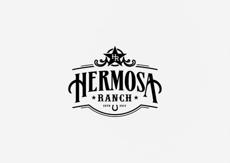 Ranch Logo Design Ideas, Ranch Logo Design, Vintage Typography Logo, Traditional Logo, Fancy Logo, Western Logo, Ranch Logo, Logo Design Inspiration Vintage, Ranch Design