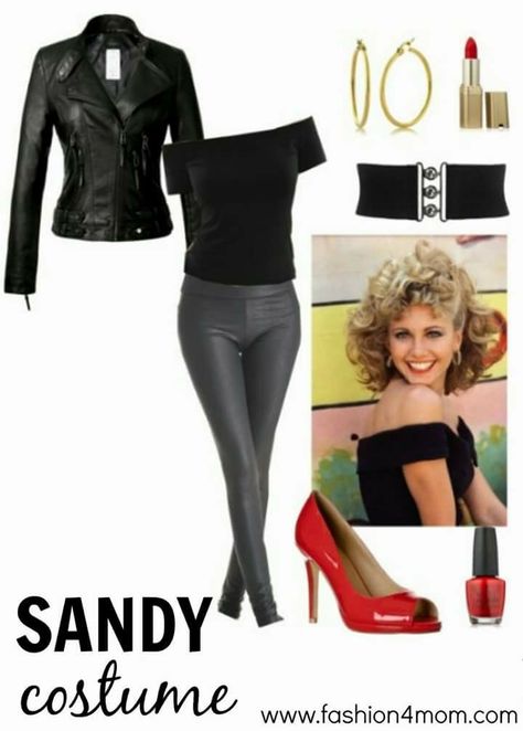 Greece Movie, Grease Halloween Costumes, Sandy Olsson, Sandy Costume, Grease Sandy, Pink Lady Costume, Grease Outfits, Pink Ladies Grease, Ladies Costumes