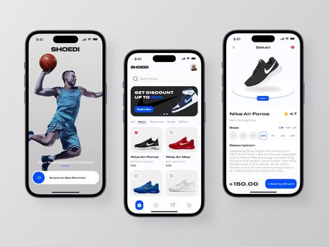 SHOEDI - Shoes Marketplace Mobile App by Dhimas Mo for Odama on Dribbble Shoe App Design, Mobile Layout, Login Design, Saving App, Ecommerce App, Desain Ui, App Ideas, App Interface Design, Ecommerce Design