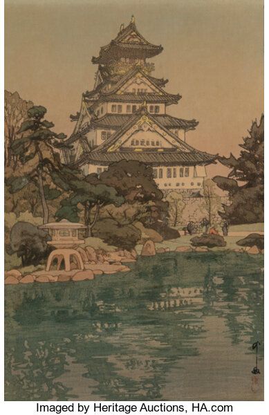 Japan Wallpaper, Hiroshi Yoshida, رورونوا زورو, Japanese Castle, Art Chinois, Osaka Castle, Japanese Art Prints, Japanese Artwork, Japanese Landscape