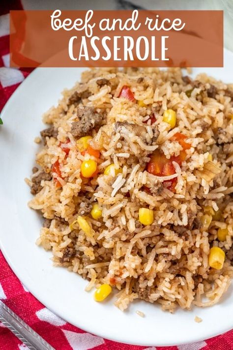 Ground Beef And Instant Rice Recipes, Hamburg And Rice Recipes, Hamburger And Rice Casserole Recipes, Ground Beef And Rice Recipes Easy, Casserole Recipes Beef, Dirty Rice With Ground Beef, Hamburger And Rice Recipes, Beef Rice Casserole, Texas Hash