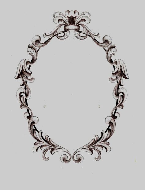 Filigree Frame Tattoo, Vintage Frame Tattoo, Vintage Mirror Tattoo, Floral Mirror Frame, Victorian Tattoo, Frame Tattoo, Mirror Tattoos, Victorian Picture Frames, Lantern Tattoo