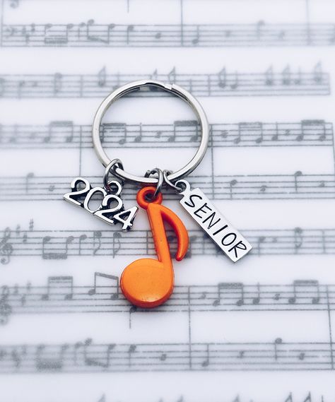 2024 Marching Band, Color Guard, Orchestra, Show Choir, Chorus Senior Music Note Charm Keychain Key Ring Banquet Grad Gift by Susoodles on Etsy Senior Baskets Gift Ideas Band, Senior Band Night Ideas, Marching Band Gift Ideas, Senior Night Gift Ideas Band, Band Senior Night Gifts, Senior Band Gifts, Marching Band Senior Night Gift Ideas, Band Banquet Ideas, Church Gifts Ideas