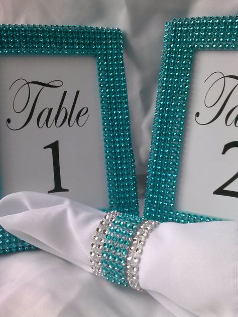 Tiffany Blue 4x6 Frames - Table Number Frames Rustic Tiffany Blue Wedding Decor, Tiffany Blue Centerpieces, Tiffany Blue Party Decorations, Table Number Frames, Teal And Grey Wedding, Tiffany Blue Party, Grey Wedding Decor, Tiffany Blue Wedding Theme, Blue Table Settings