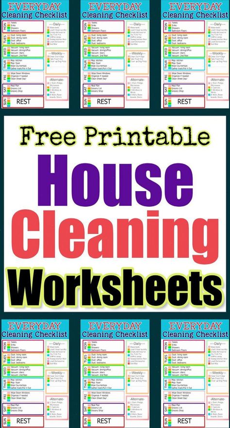 Free printable house cleaning worksheets - checklists of household cleaning chores to keep your house clean and clutter free so you know what to clean daily, weekly and monthly. #Home #and #Tricks #a #Mastering #Trends #for #Motivation #House #Pristine #Tips #Cleaning #Ideas Everyday House Cleaning Checklist, Free House Cleaning Schedule, Cleaning Calendar Printable Free, House Cleaning Checklist By Room, Household Checklist Free Printable, Step By Step Cleaning House, Weekly Cleaning List Free Printable, Clean House Schedule Free Printable, Family Cleaning Schedule Charts