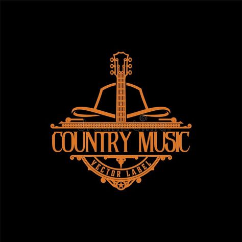 Country Music Logo Design, Country Logo Design Ideas, Country Music Illustration, Country Music Logo, Music Band Logo Design Ideas, Cowboy Logo Design, Musician Logo, Cowboy Logo, Winter Jam