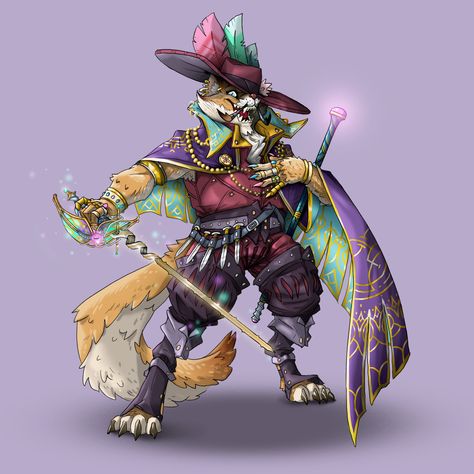 Swords Bard, Archfey Warlock, Dnd Tabaxi, Dnd Bard, Dungeons And Dragons Races, Steampunk Character, Dnd Campaign, Dnd Races, Pirate Art