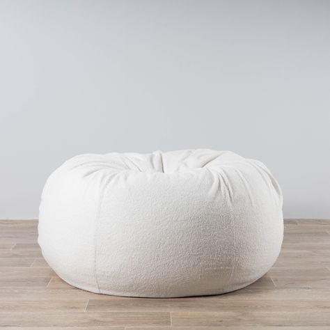 This super comfy bean bag is the perfect mix of on-trend style and lasting quality. Bouclé is a woven fabric made from curly, knotted boucle yarn and is luxuriously soft and cosy. The bean bag also has a separate inner liner with zip closure so the outer cover can be removed for easy washing. Don’t worry, the zips on your beanbag aren’t broken. For child safety reasons, the outside zipper pull has been intentionally removed before shipment. If you need to open your bag, simply use a paperclip to pull it open. Detailed instructions can be found on the warning labels attached to your beanbag.We recommend using equal parts foam and beans as the foam is quiet and soft, while the beans give some structure, and the foam also helps to preserve the beans. Features: Brand Ivory & Deene Style Teddy Boucle Bean Bag, Playroom Upstairs, Comfy Bean Bag, Fur Bean Bag, Bean Bag Cover, Bean Bag Covers, Boucle Yarn, Bag Chair, My New Room