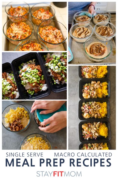 Single Serve Meal Prep Recipes - Stay Fit Mom Stay Fit Mom, Single Serve Meals, Macro Meal Plan, Macro Friendly Recipes, Single Serving Recipes, Meal Prep Recipes, Easy Healthy Meal Prep, Macro Meals, Prepped Lunches