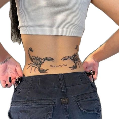 Scorpion Tattoos, Cow Tattoo, Scorpio Tattoo, Scorpion Tattoo, Парные Тату, Stomach Tattoos, Detailed Tattoo, Back Tattoo Women, Spine Tattoos