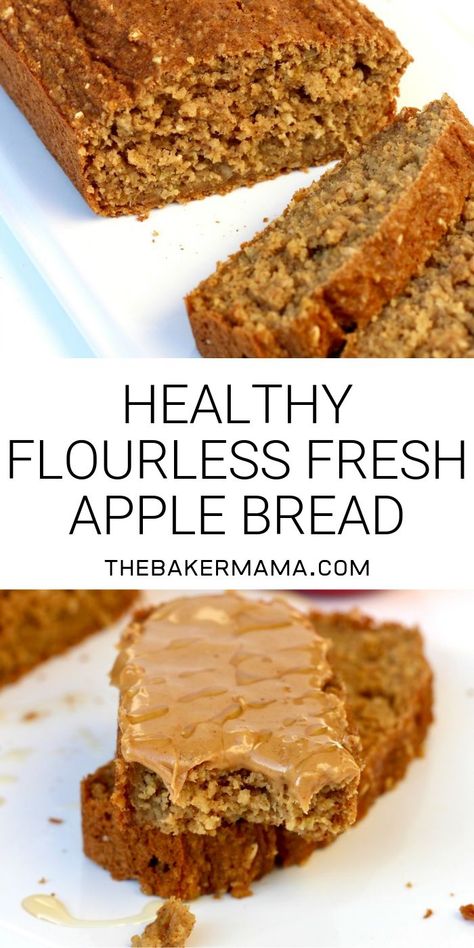 Fresh Apple Bread, Flourless Bread, Dessert Recipes Healthy, Apple Recipes Healthy, Apple Bread Recipe, Cloud Bread, Apple Bread, Healthy Bread, Deilig Mat