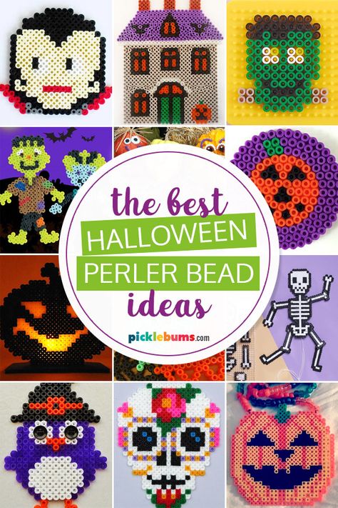 Perler Beads Big Designs, Ghostface Perler Beads, Perler Bead Halloween Patterns, Mini Perler Beads Ideas, Halloween Perler Bead Patterns, Hama Beads Halloween, Perler Bead Ideas, Halloween Perler, Teen Projects