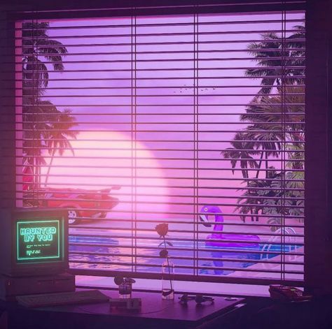 Beach Vaporwave, Vaporwave Pfp, Vaporwave Halloween, Room Ideas Summer, Room Ideas Retro, Light Purple Aesthetic, Vaporwave Tumblr, Neon Vaporwave, Summer Room Ideas