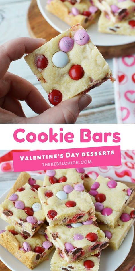 Sugar Cookie Bar Recipe, Valentines Desserts, Valentines Party Food, Valentines Recipes Desserts, Valentine Cookie, Valentines Snacks, Valentines Baking, Sugar Cookie Mix, Valentine Desserts