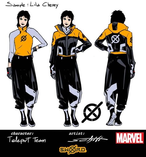 You've Read 'S.W.O.R.D.' #1, Now See Valerio Schiti's Character Designs | Marvel X Men Costumes, Comic Costume, Superhero Designs, Marvel Character Design, Xmen Comics, Superhero Suits, Yellow Banana, Super Suit, Comic Book Shop