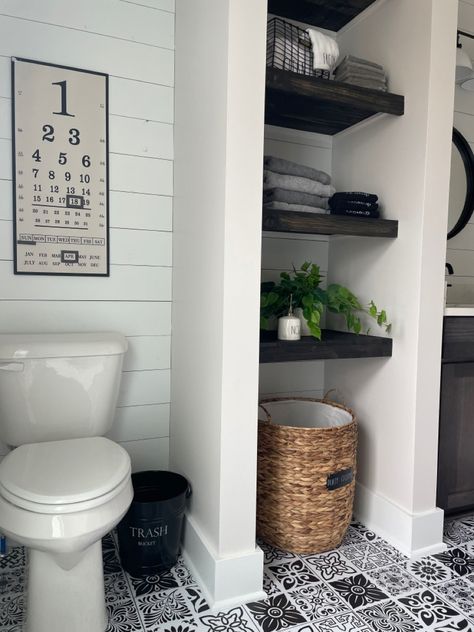 Shelving Ideas Bathroom, Bathroom Shelf Decor Ideas, Bathroom Shelving Ideas, Shelf Decor Ideas, Bathroom Shelf Decor, Bathroom Shelving, Shelving Ideas, Bathroom Farmhouse Style, Restroom Decor