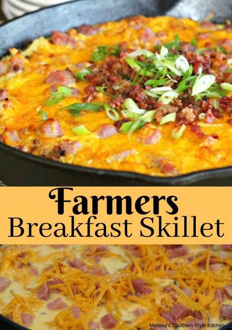 Iron Skillet Breakfast, Farmers Breakfast, Breakfast Skillets, Cast Iron Skillet Recipes Dinner, Breakfast Skillet Recipes, Farmers Casserole, Camping Ground, Thanksgiving Breakfast, Camping Breakfast