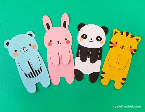 Kawaii Bookmarks, Penanda Buku, Handmade Bookmarks Diy, Aktiviti Kanak-kanak, Kawaii Crafts, Creative Bookmarks, Kawaii Diy, Bookmark Craft, Bookmarks Kids