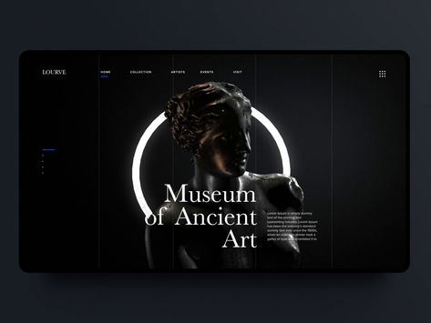 Ancient Art Museum Landing Page Mise En Page Web, Mobil Design, Design Sites, Layout Web, Website Design Inspiration Layout, Desain Ui, Best Website Design, Webdesign Inspiration, Portfolio Website Design