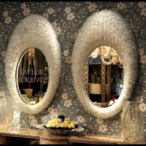 Murano Glass Mirror, Lounge Interiors, Frame Crafts, Mirror Frames, Glass Mirror, Murano Glass, Furniture Accessories, Mirror Decor, Mirror Wall