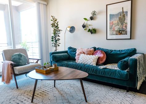 Sven Sofa Review: Why We’re Loving Our Article Modern Sofa Design, Sofa Design Living Rooms, Sven Sofa, Blue Sofa Living, Trendy Sofas, Blue Couch, Teal Sofa, Blue Velvet Sofa, Cool Couches