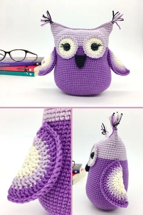 Amigurumi Owl Free Pattern, Crochet Owl Pattern Free, Owl Amigurumi Free Pattern, Free Crochet Animal Patterns, Animal Pillows Pattern, Crochet Owl Pillows, Crochet Owl Pattern, Crochet Owl Basket, Diy Plushies