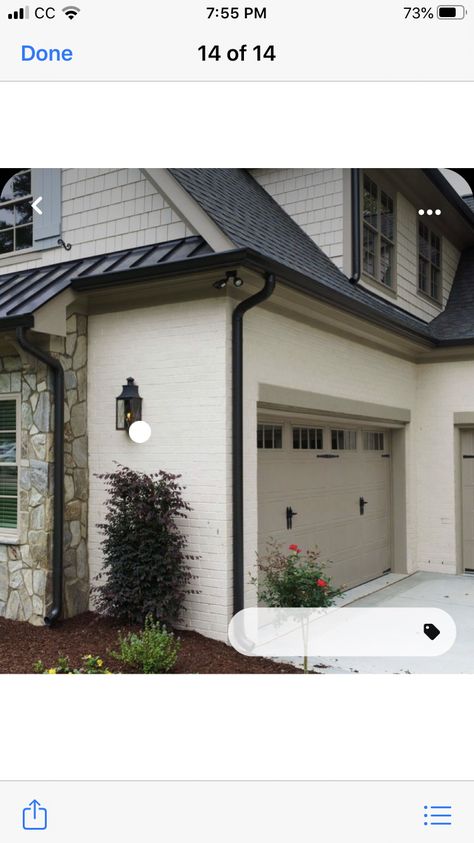 White Brick House, Painted Brick Exteriors, White Exterior Houses, Painted Brick House, House Paint Color Combination, Exterior House Paint Color Combinations, Exterior House Color, Stucco Homes, Brick Exterior House