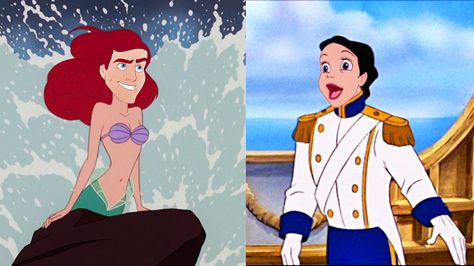 10 Hilarious Disney Face Swaps That Will Make You Question Everything  -Cosmopolitan.com Disney Face Swaps, Funny Face Swap, Snow And Charming, Disney Princess Funny, Disney Quotes Funny, Face Swap, Funny Disney Memes, Funny Disney Jokes, Face Swaps