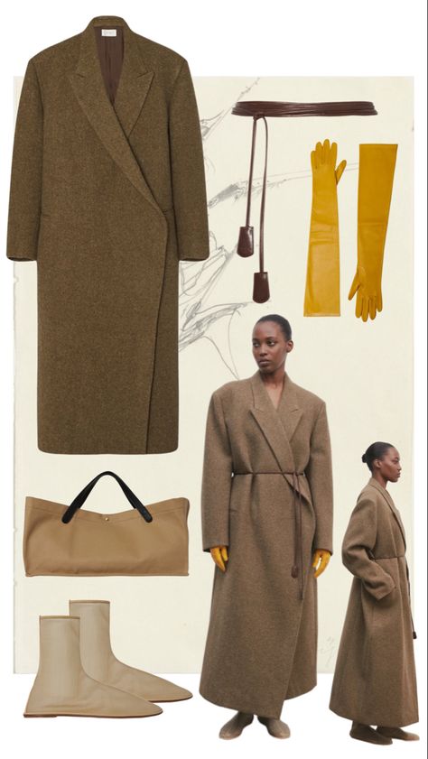 The row fall styling long coat and gloves The Row Coat, The Row Aesthetic, Style Inspiration Winter, Mood Board Fashion, 가을 패션, Fashion Line, Fall Looks, Fall Winter Outfits, Long Coat