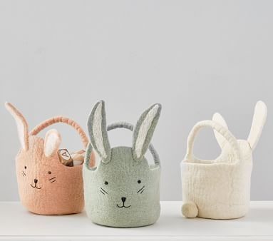 Easter Basket Ideas for Baby and Toddler - But First, Coffee | Connecticut Lifestyle and Motherhood Blog Felt Easter Basket, Felt Duck, Mini Easter Basket, Pom Pom Tree, Felted Bunny, Easter Essentials, Easter Buckets, Grey Bunny, Basket And Crate