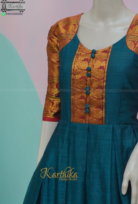 Chudi Models For Stitching, Narayanpet Dress Designs, Longfrocksdesigns With Silk Sarees, Neck Designs For Gowns Indian, Narayanapet Pattu Long Frock, Anarkali Models For Stitching, Narayanpet Dresses Models, Narayanpet Long Frocks For Kids, Indian Long Dress Gowns Party Wear