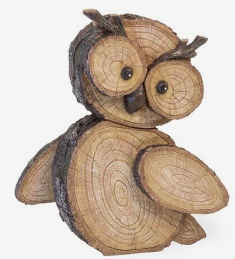 Tre Kunst, Wood Log Crafts, Wood Yard Art, Wood Owls, Wood Slice Art, Wood Slice Crafts, Wood Animal, Owl Crafts, Indoor Christmas