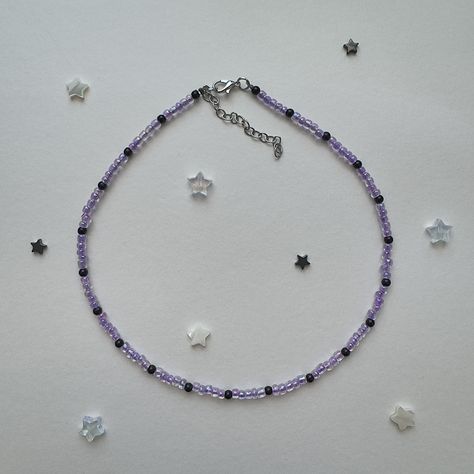 purple beaded necklace! ⋆. ݁⭒ #beadedjewelry #handmadejewelry #jewelry . Diy Bracelets For Boyfriend, Purple Beaded Necklace, Purple Bead Necklace, Bracelets For Boyfriend, Purple Beaded, Purple Necklace, Beading Ideas, Matching Necklaces, Diy Bracelets