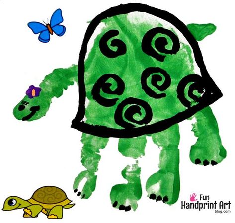 Baby Animal Art For Toddlers, Letter T Handprint Craft, Turtle Handprint Craft, Handprint Turtle, Turtle Handprint, Handprint Animals, Turtle Activities, Zoo Crafts, Make A Candle