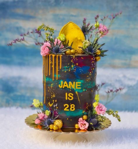 #cake #mystical #dripcake #golddrip #cakeidea #ilovecakes #beautifulcakes Gold Drip, Drip Cake, Drip Cakes, Beautiful Cakes, Birthday Cake, Cake, Birthday