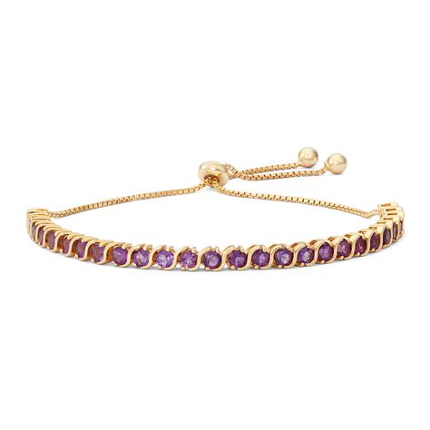 Womens Greater Than 6 CT. T.W. Purple Amethyst 14K Gold Over Silver Bolo Bracelet Garnet Jewelry, Amethyst Bracelet, Bracelet Collection, Amethyst Stone, Bridesmaid Jewelry, Boho Bracelets, Purple Amethyst, Modern Jewelry, Photo Jewelry