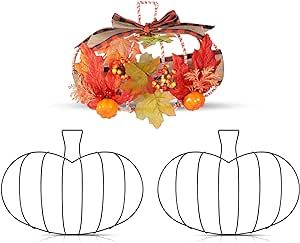 Wire Pumpkin, Holiday Door Decorations, Diy Office Decor, Metal Wreath Frame, Metal Pumpkins, Wire Wreath Frame, Wreath Frame, Craft Decorations, Garden Porch